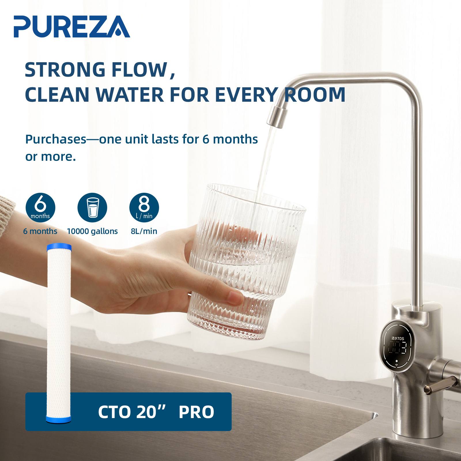 20 inch universal carbon block water filter cartridge