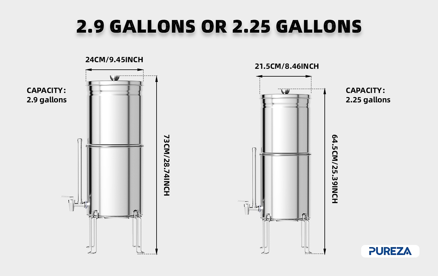 Stainless steel gravity water filter system-2