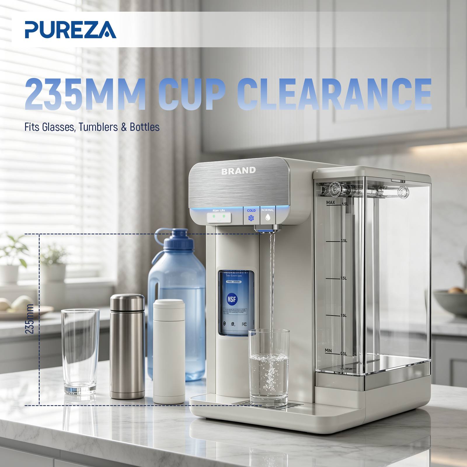 235 mm Cup-Height Clearance 235 mm Cup-Height Clearance